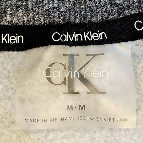 Calvin Klein Heathered Gray Crewneck Cropped Sweatshirt Size L NWOT - Picture 5 of 6